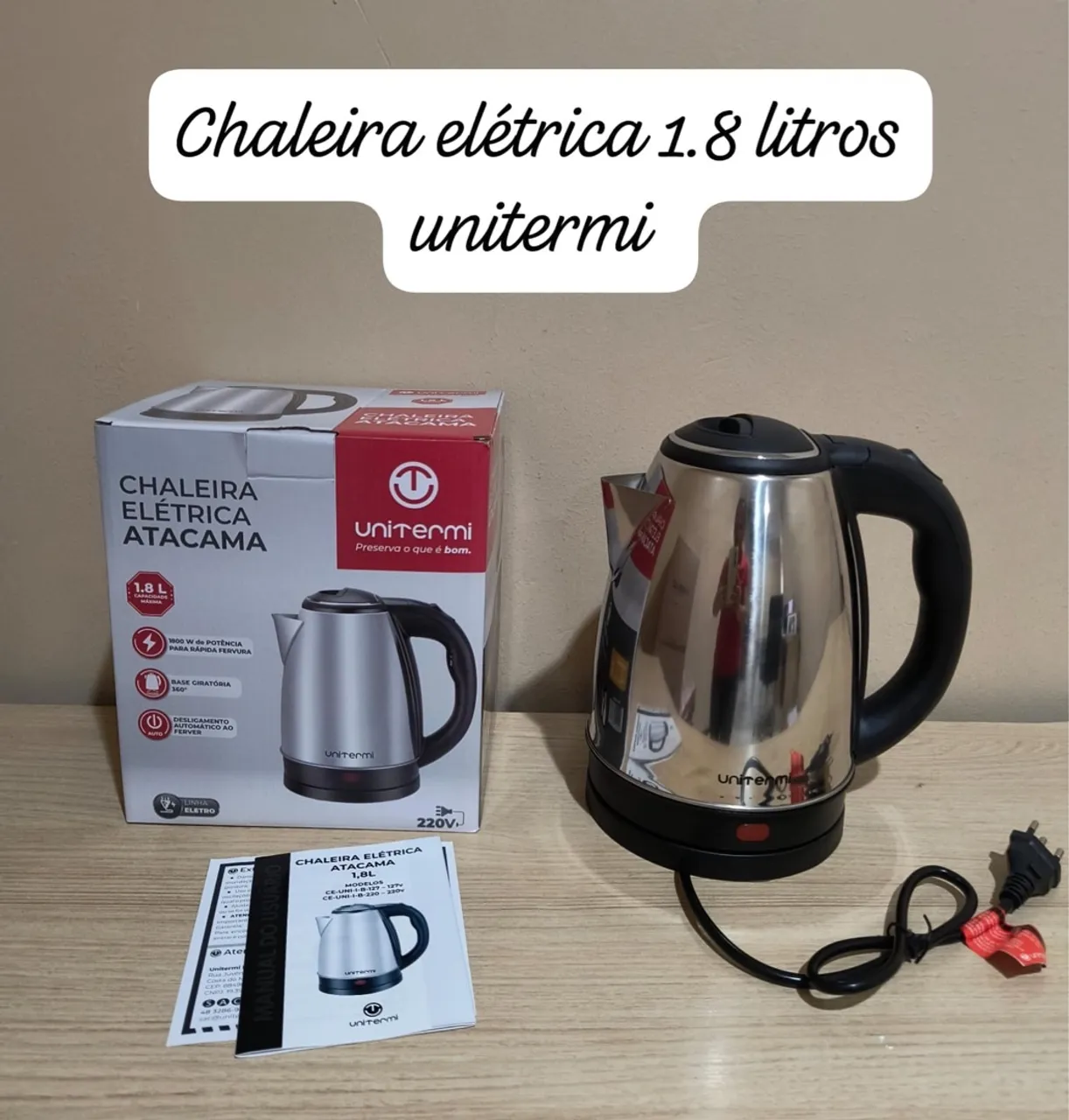 Chaleira Elétrica Unitermi 1.8 Litros