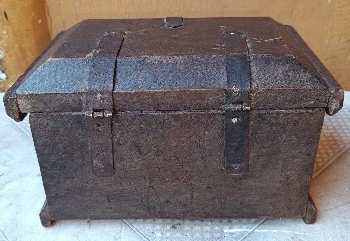 Caixa De Madeira Antiga Rara P/ Jóias Modelo Bau Otimo Estado - Foto 6
