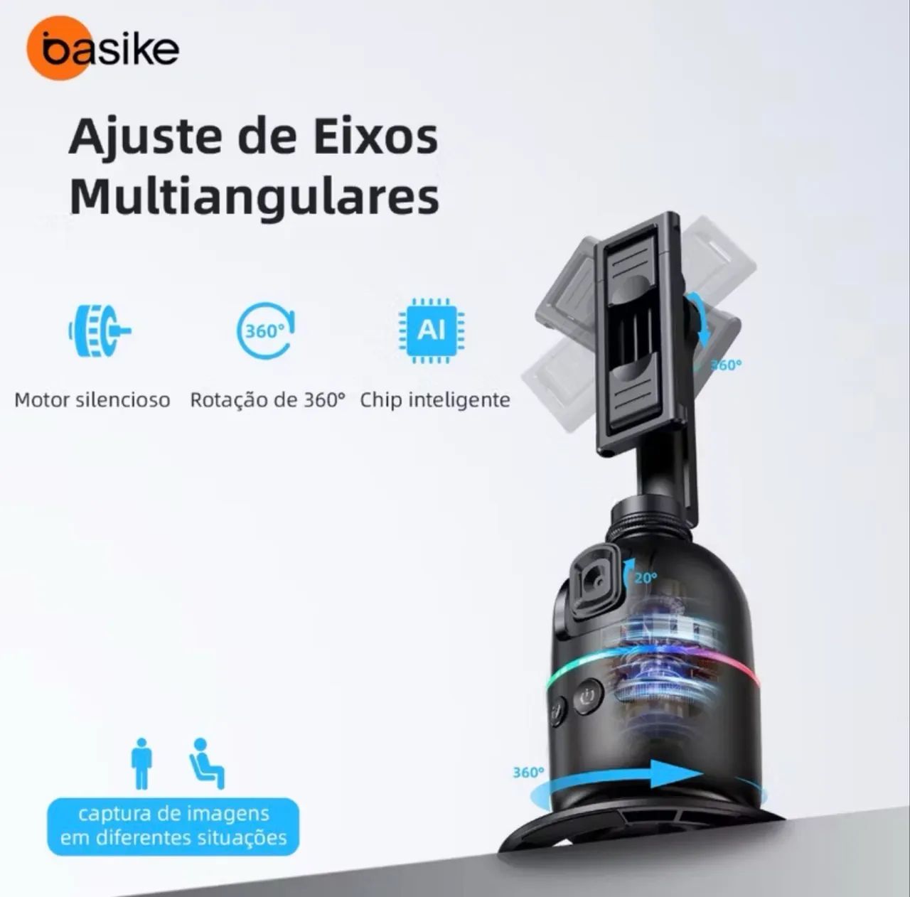 Estabilizador Gimbal Basike 360° ? Rastreamento Inteligente com IA - Foto 2