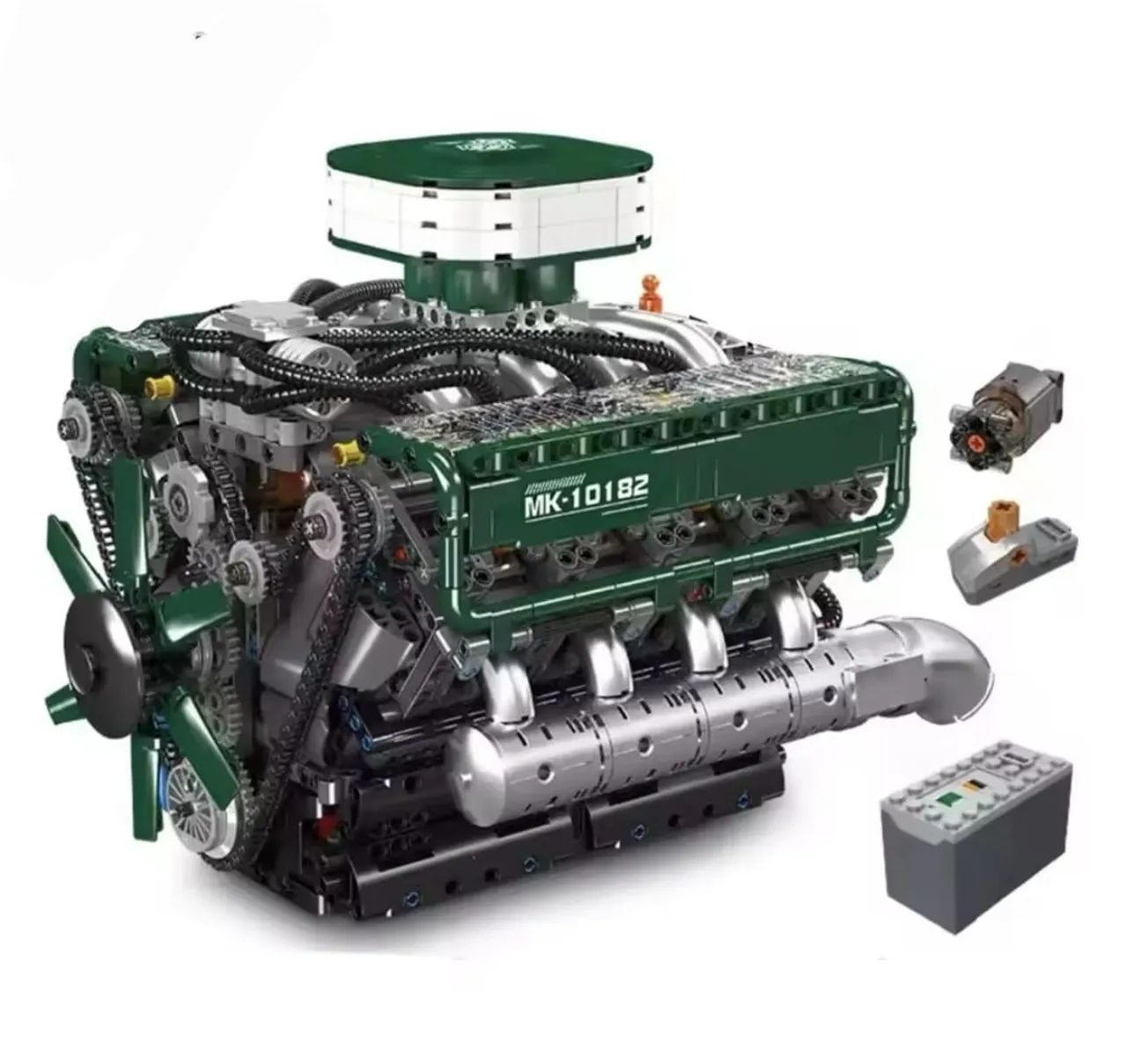 BLOCOS DE MONTAR MOTOR V8 TANK ENGINE 2250 PEÇAS MOD 10182 MARCA MOULD KING