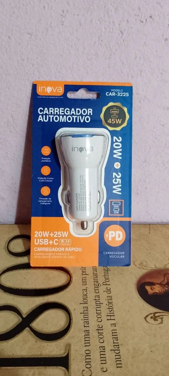 Carregador Automotivo 45W USB-C e QC 3.0 - Foto 3