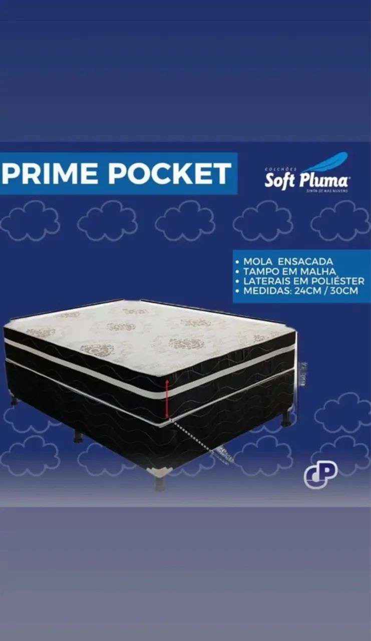Cama Queen Prime Pocket Soft Pluma em Promoção! 