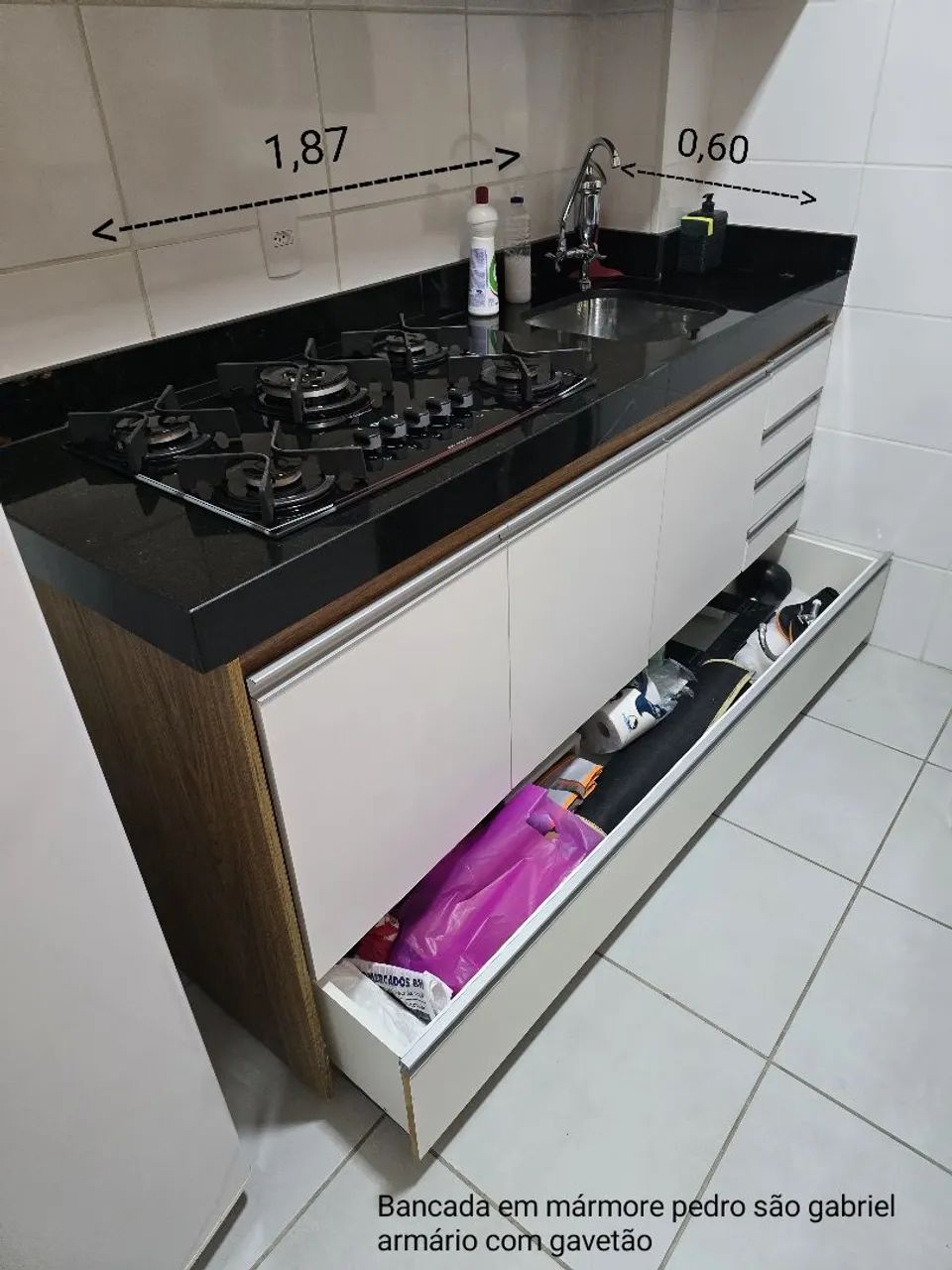 2 Bancadas de mármore com armários. - Foto 2