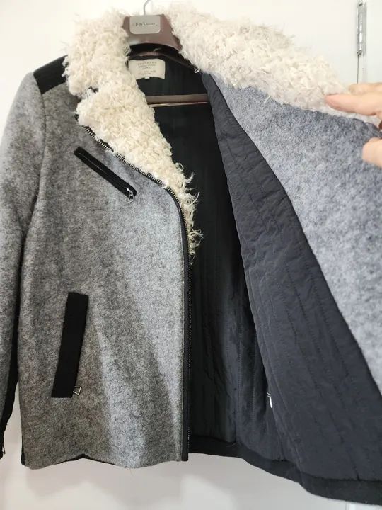 Jaqueta Zara com gola de lã  - Foto 4