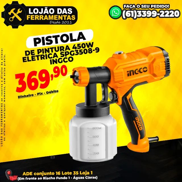 Pistola de Pintura 450w Spg3508-9 Ingco