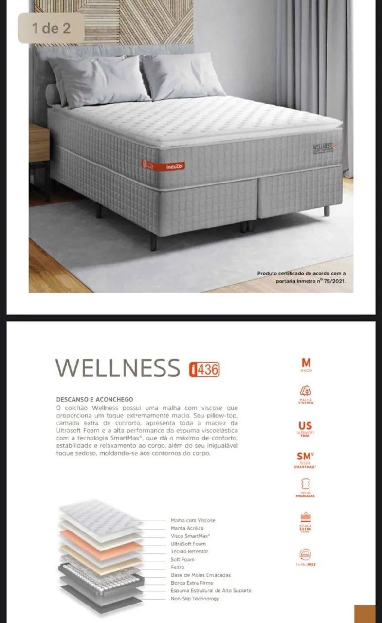  Colchão King  Wellness Inducol Frete grátis  - Foto 2