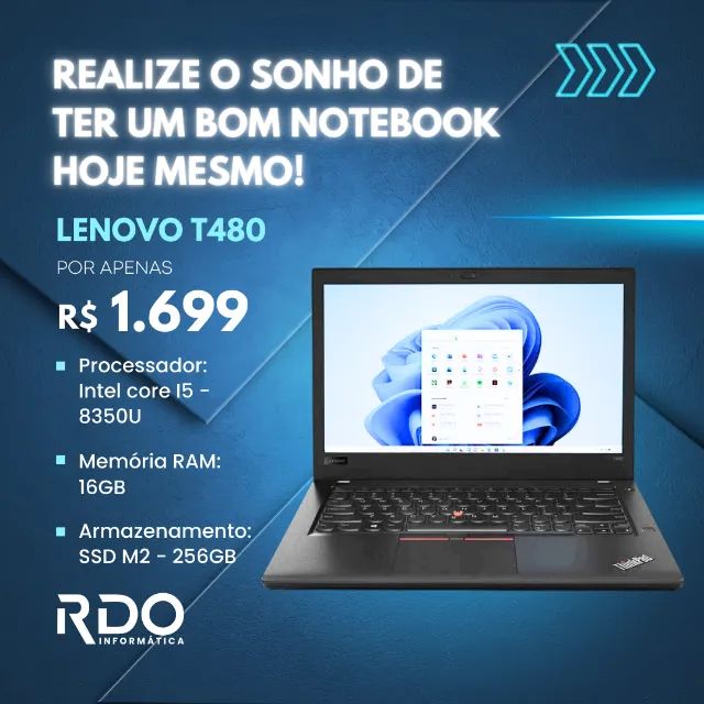 Notebook Lenovo I5 para escritorio, atendimento e trabalho