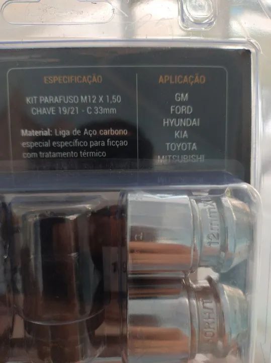 Parafusos anti-furto para linha Hyundai HB20 e demais citados acima