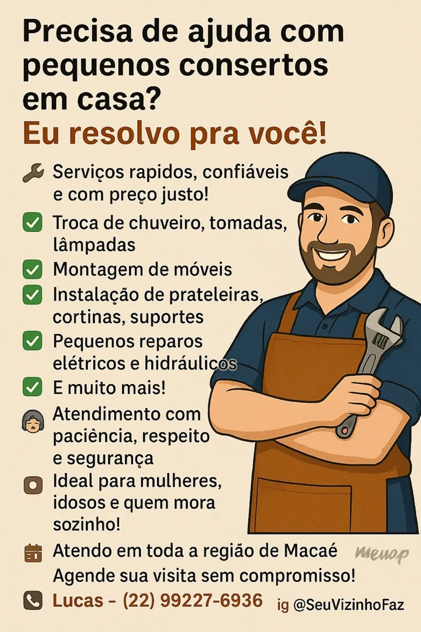 ? Consertos, Instalações e Reparos em Geral - Atendimento em Macaé!