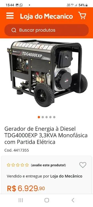 Gerador de Energia à Diesel TDG4000EXP 3,3KVA Monofásico - Foto 3
