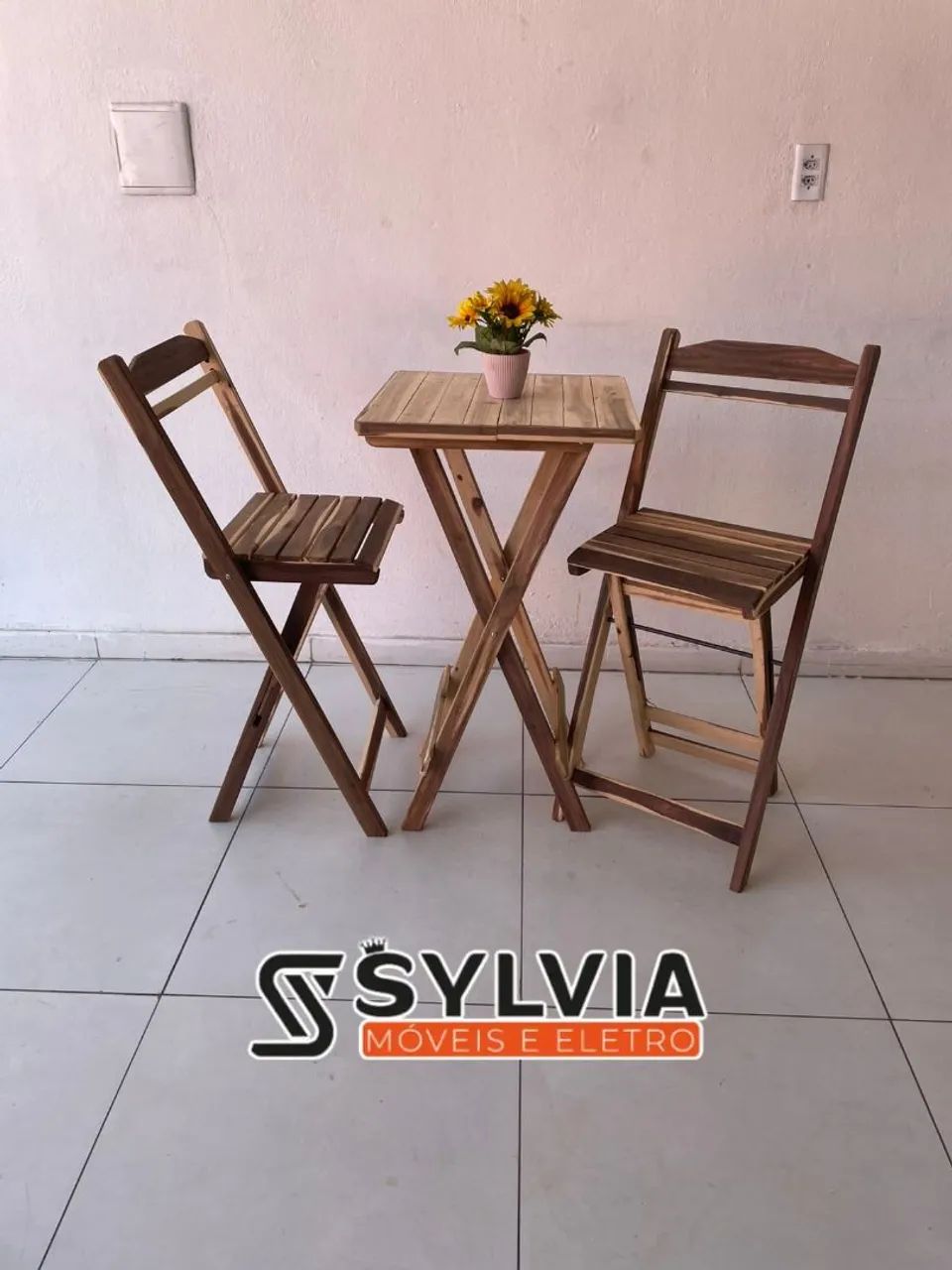 Conjunto dobrável bistro cru