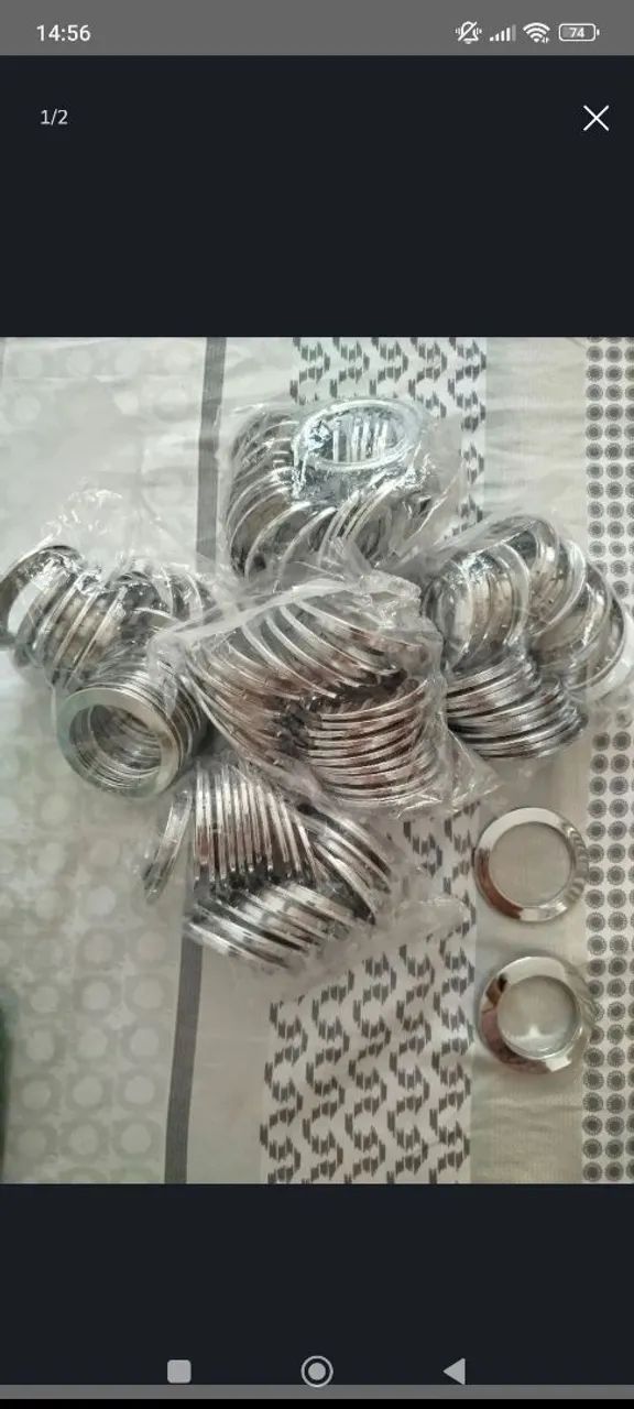 Argolas para cortinas cromadas - Foto 2