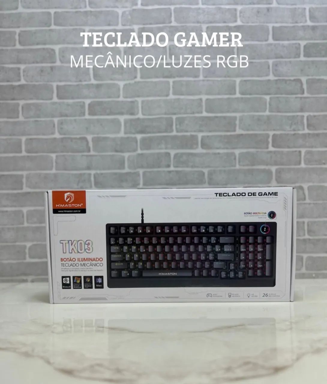 Teclado Gamer Mecânico com Luzes RGB