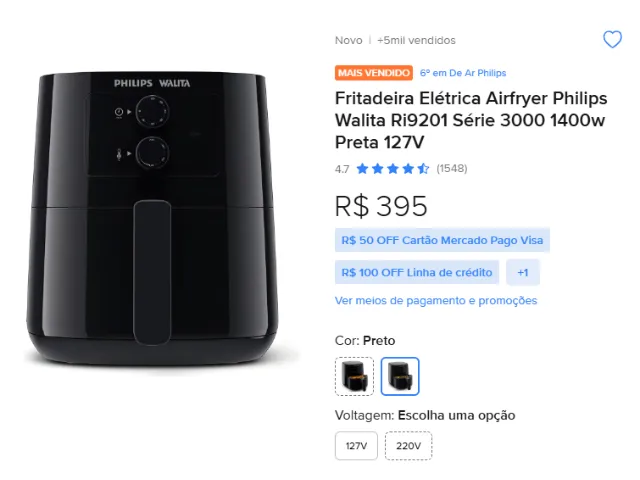 Airfryer Philips série 3000 na cx selada