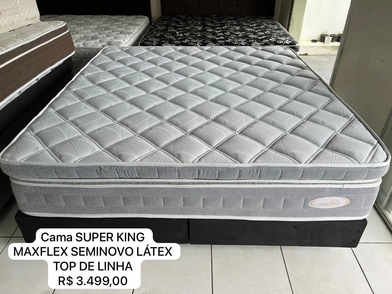 Cama Conjunto Cama Box King SR Novo com Base Baú e Cabeceira