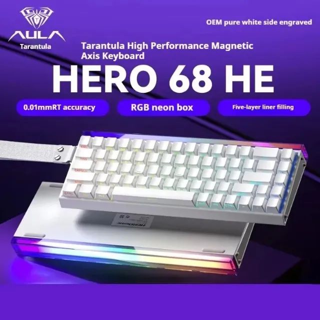Teclado Magnético Aula Hero 68HE - 8Khz - 0.01mm - RGB - Entregamos