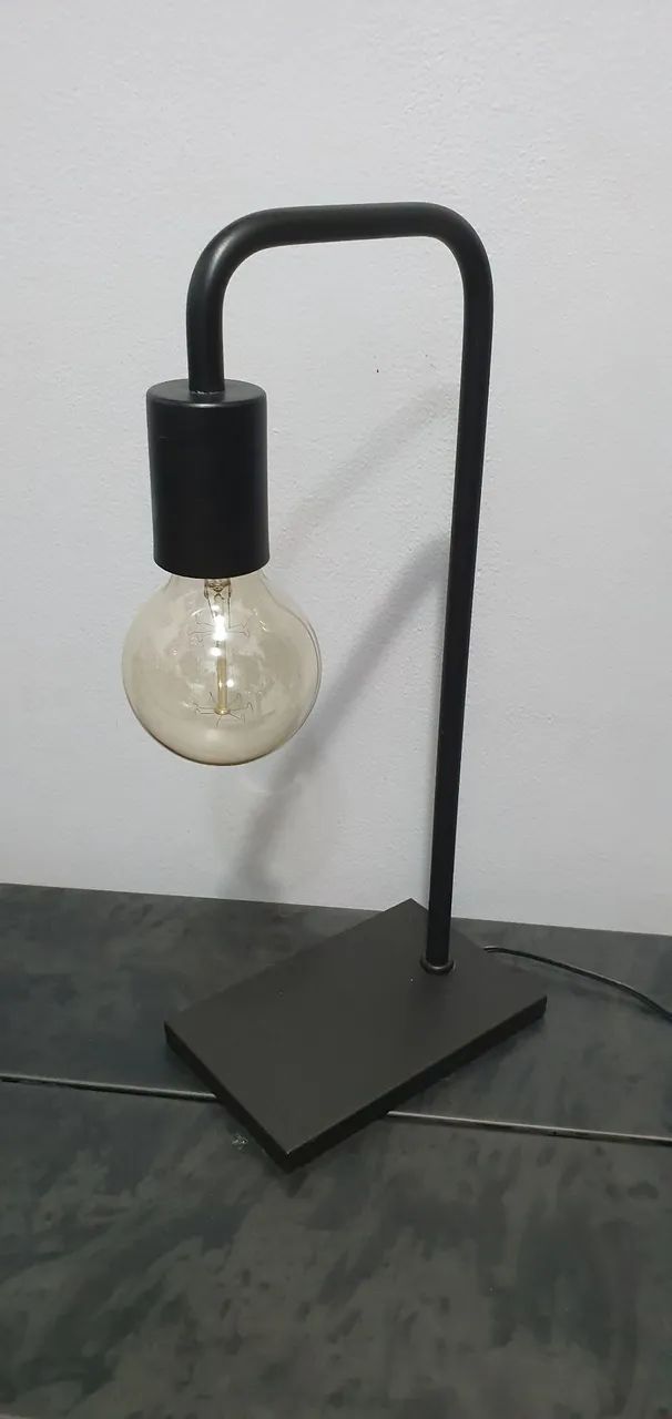 Par de luminária de mesa pipe Preta  - Foto 2