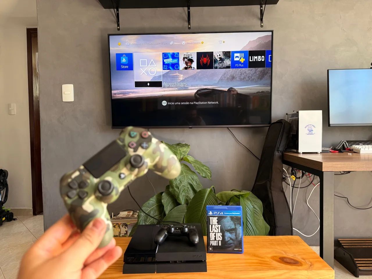 Playstation 4 FAT com 2 controles originais e Jogo The Last of Us Part II - Foto 2