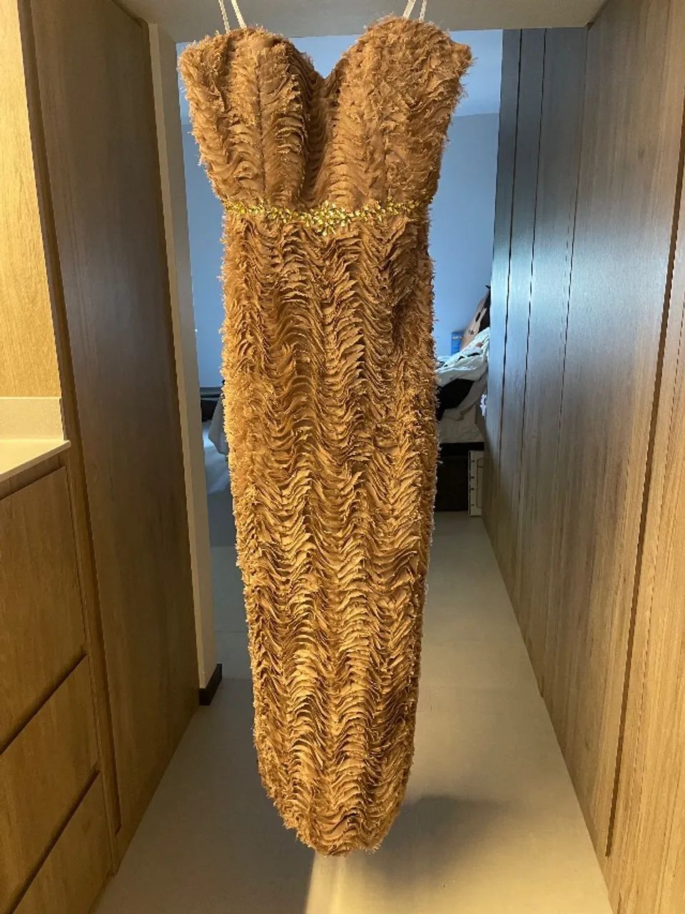 VESTIDO LONGO DE FESTA BRONZE - Foto 2