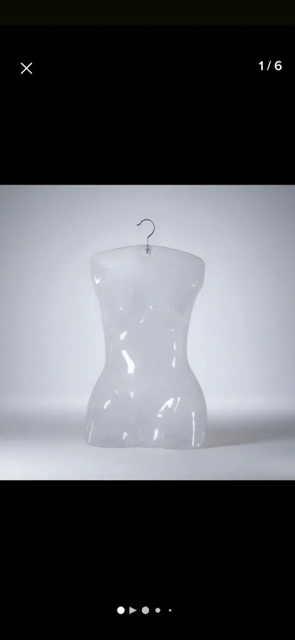 10 Cabide Collant Busto Manequim Pvc Feminino Transparente