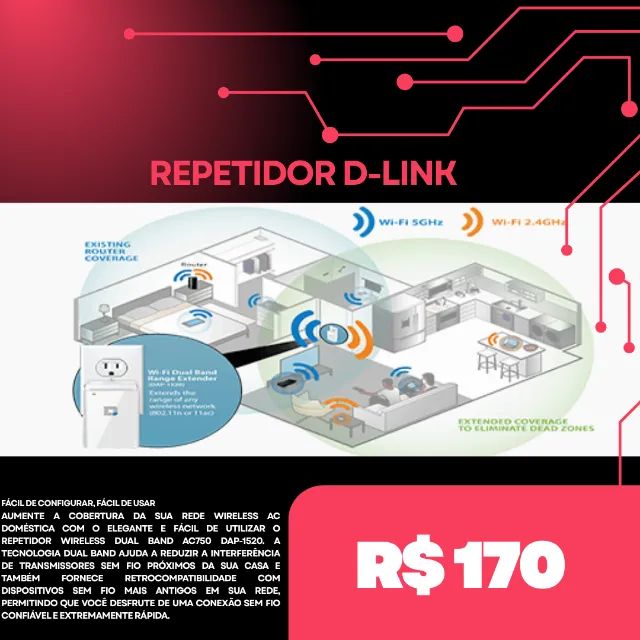 Repetidor Wireless AC750DAP-1520 - Foto 3
