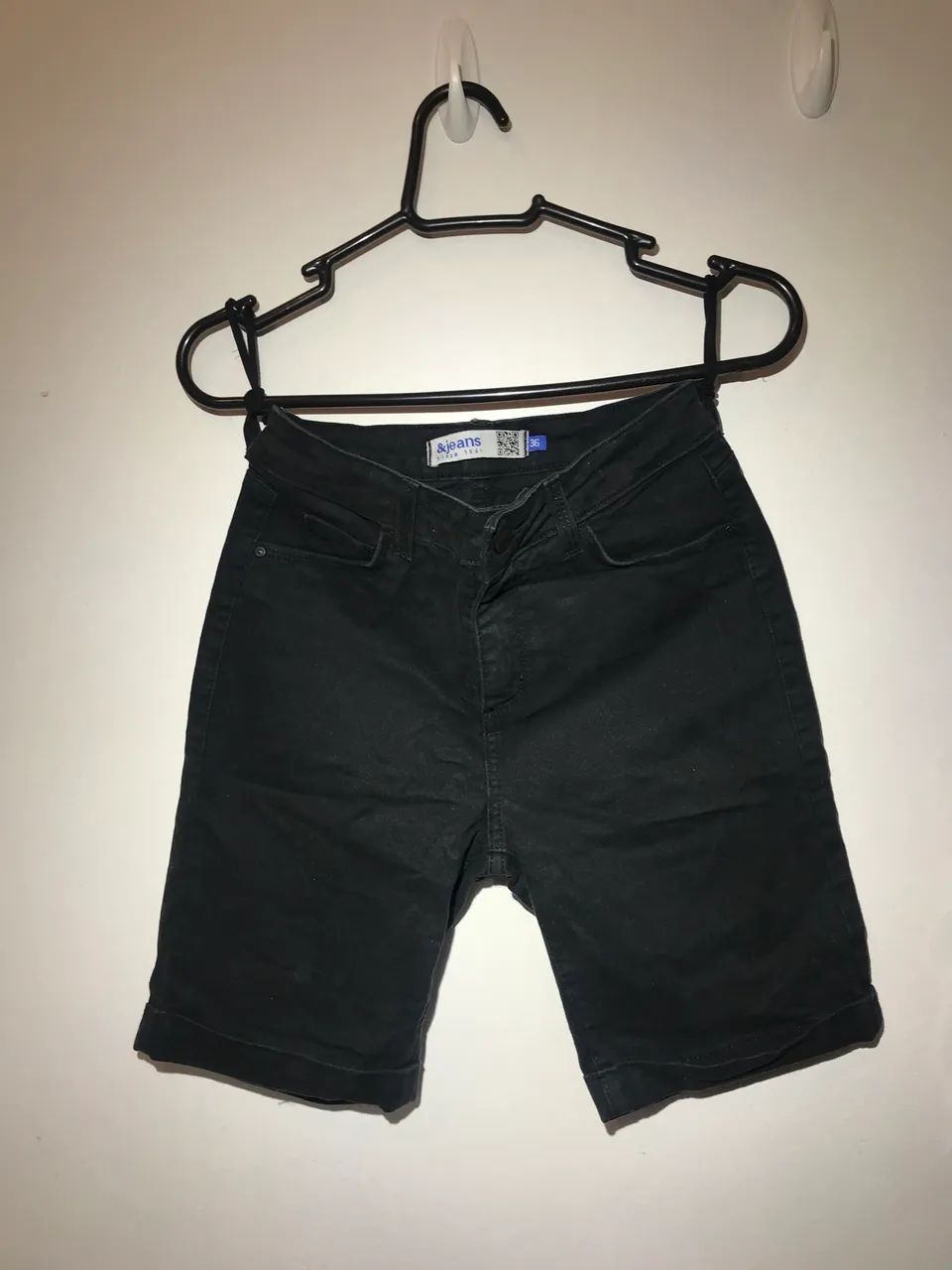 bermuda preta jeans