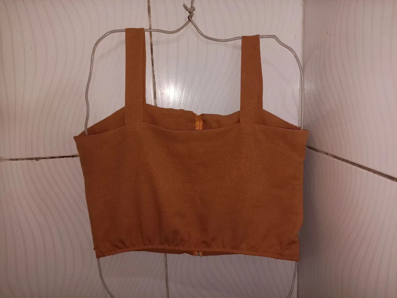 Cropped Bege com Zíper Feminino GG  - Foto 4