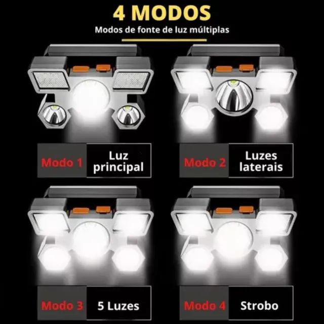 Lanterna Cabeça 5 Leds Cree T6 Profissional Multiuso _ ES99 - Foto 3
