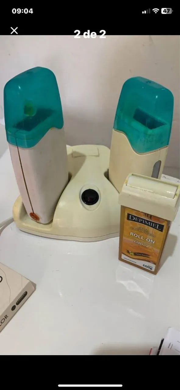 suporte com dois rollons de termo cera