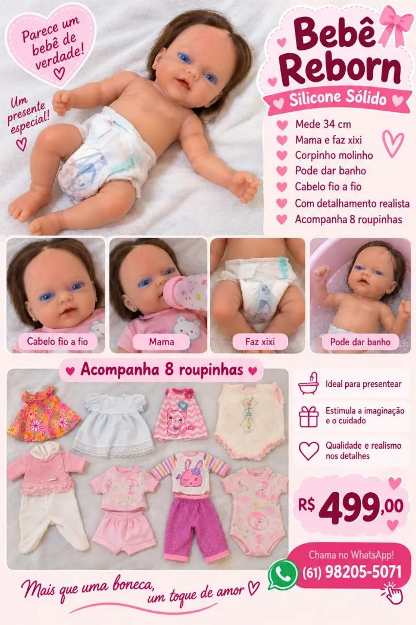 Bebê Reborn Silicone solido