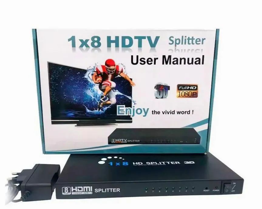 Splitter Distribuidor Hdmi 1x8 Full Hd 3d 4kdk108