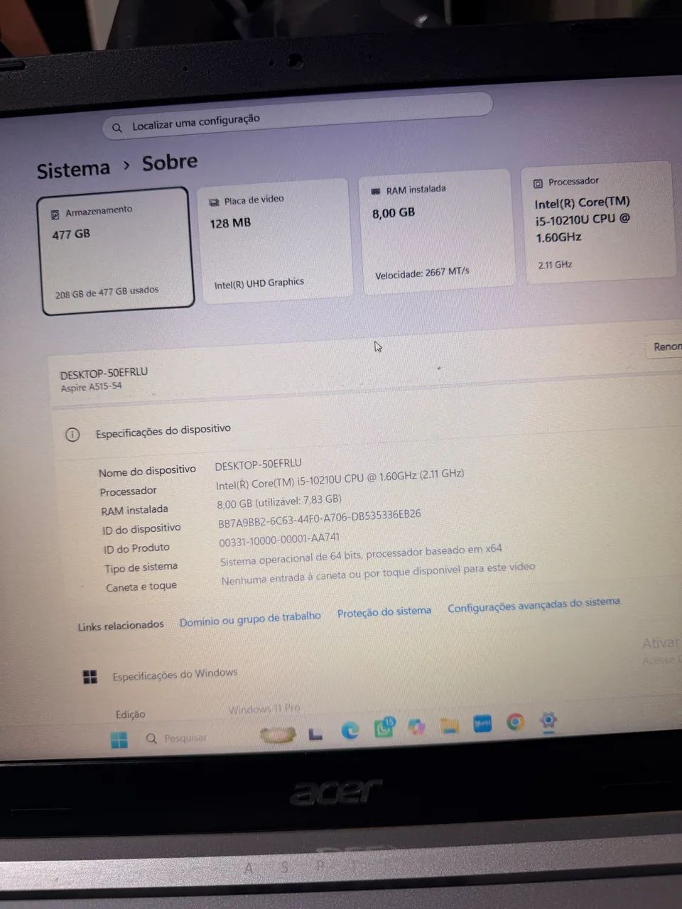 Acer aspire5 i5 10g  - Foto 5