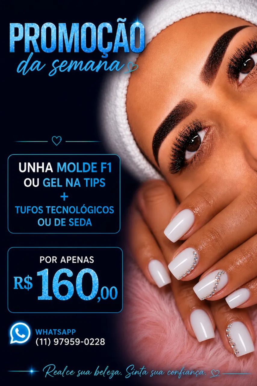 Promoção unha e cílios 