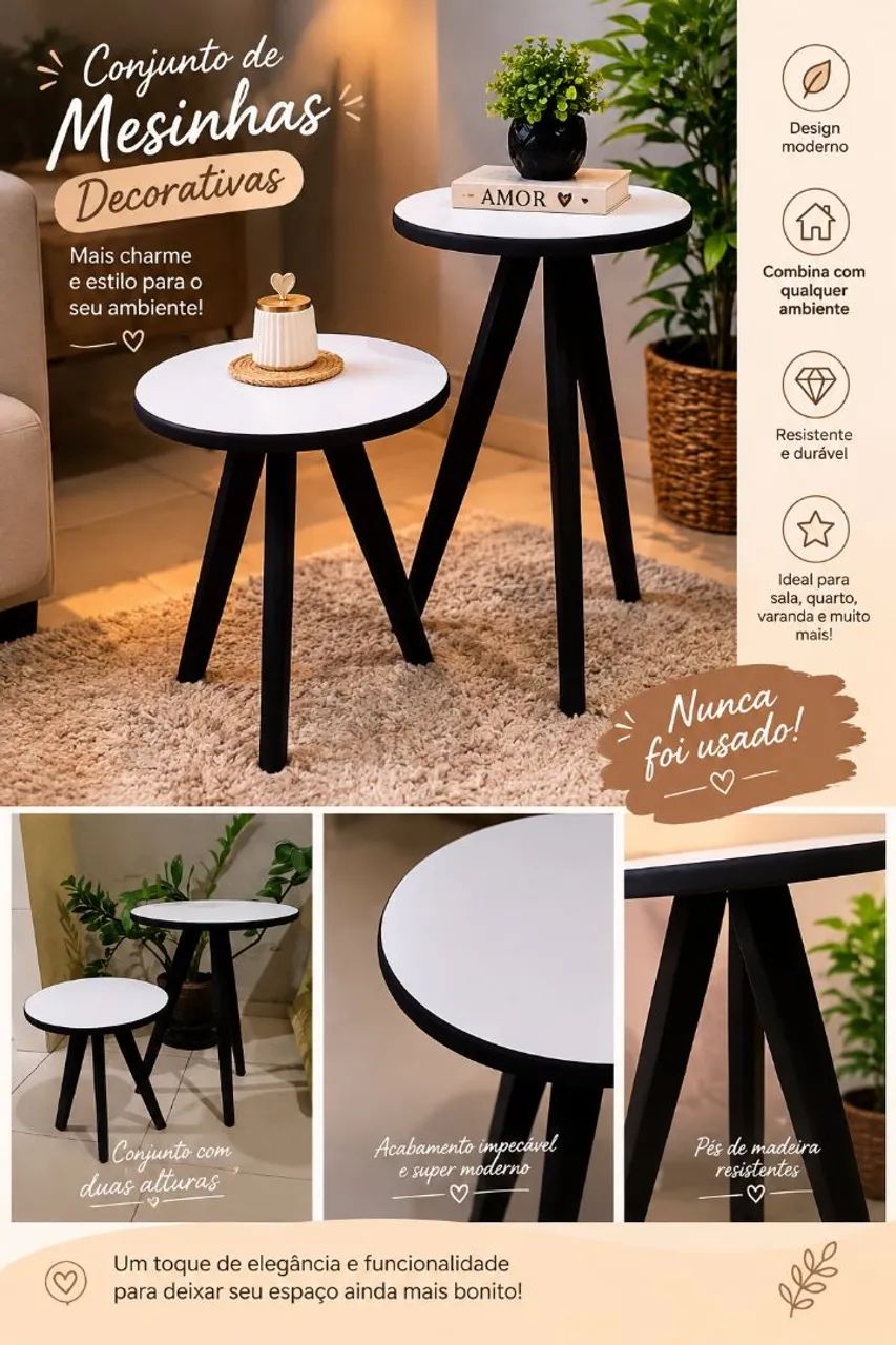 Conjunto de mesinhas 