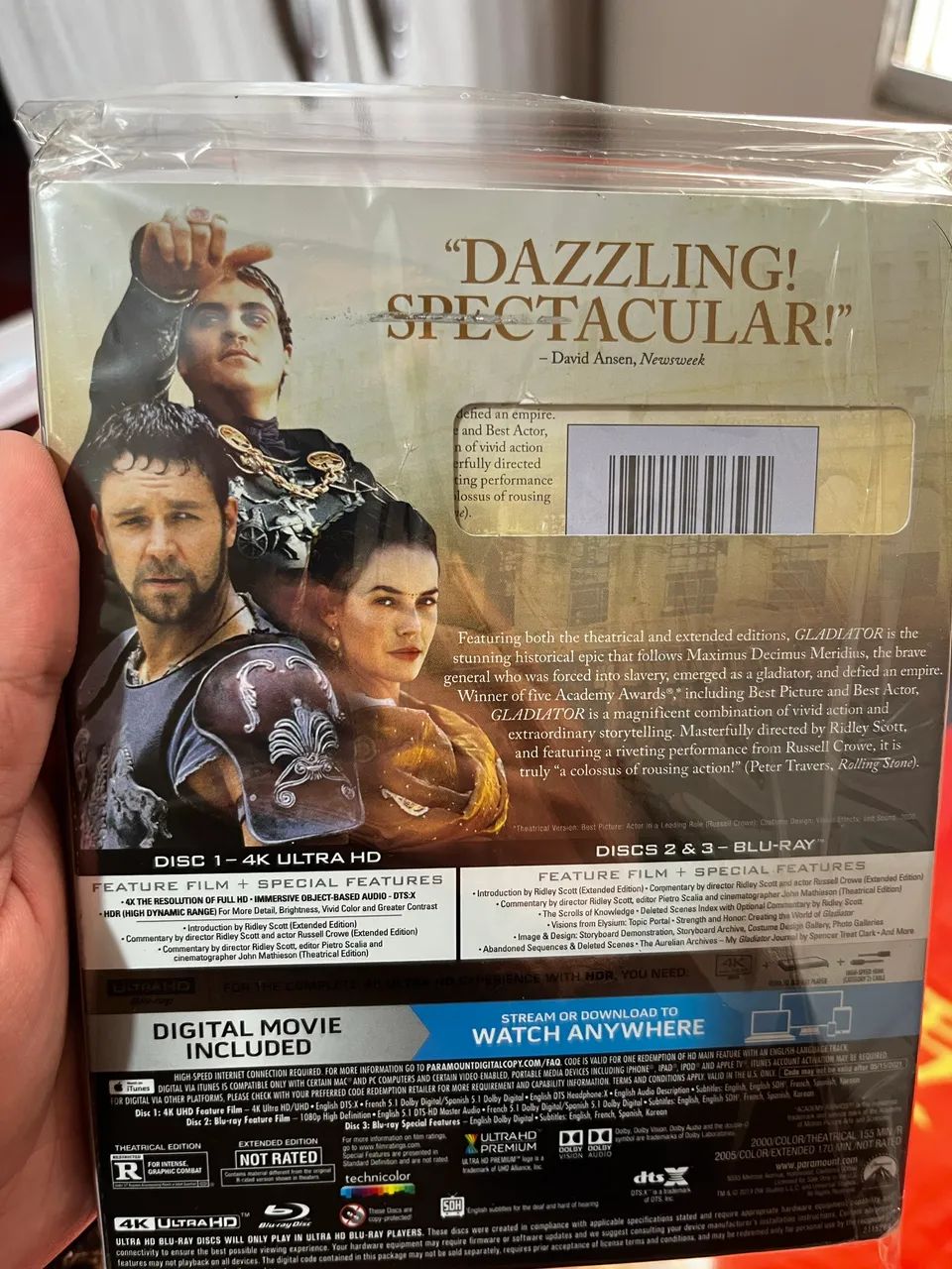 Gladiador 4k Blu-ray Com Luva sem ptbr com duas versões  - Foto 2