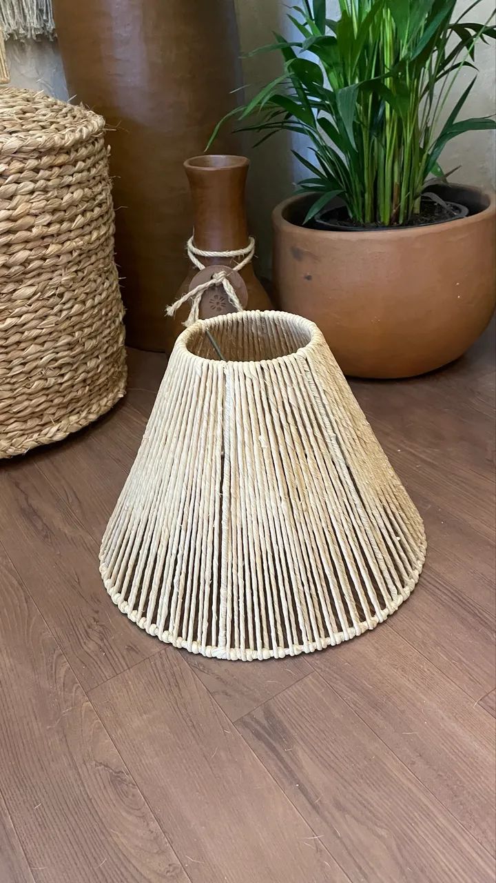 Luminárias de palha de milho decoração  - Foto 4