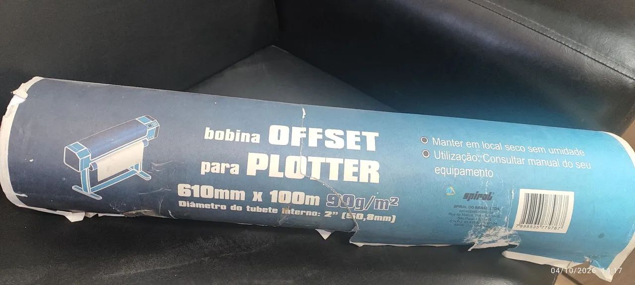 Bobina offset para PLOTTER 610mm x 100m 90g/m²