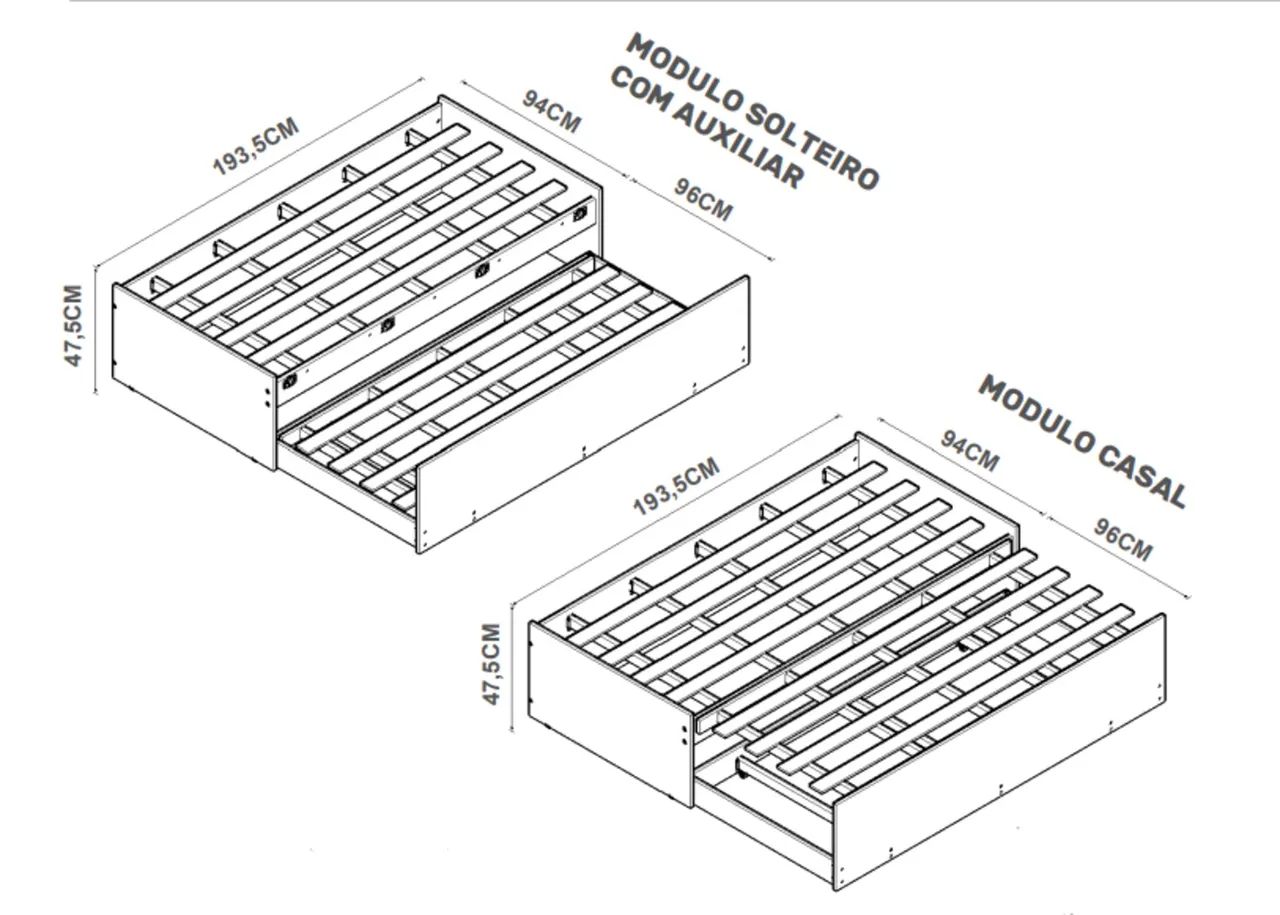 Cama Solteiro 3 em 1 / pronta entrega - Foto 5