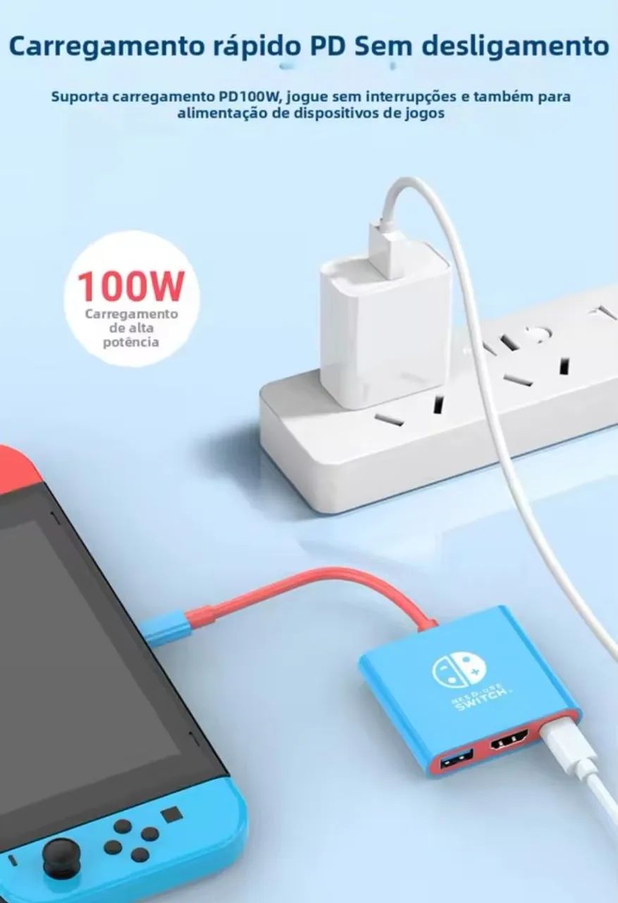 Dock 3 em 1 com HDMI para Switch, PC e Smartphone - Foto 4