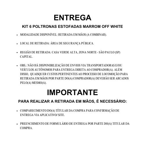 Kit 6 Poltronas Decorativas Estofadas Sala De Estar Marrom Off White (Pequenos Defeitos) - Foto 5