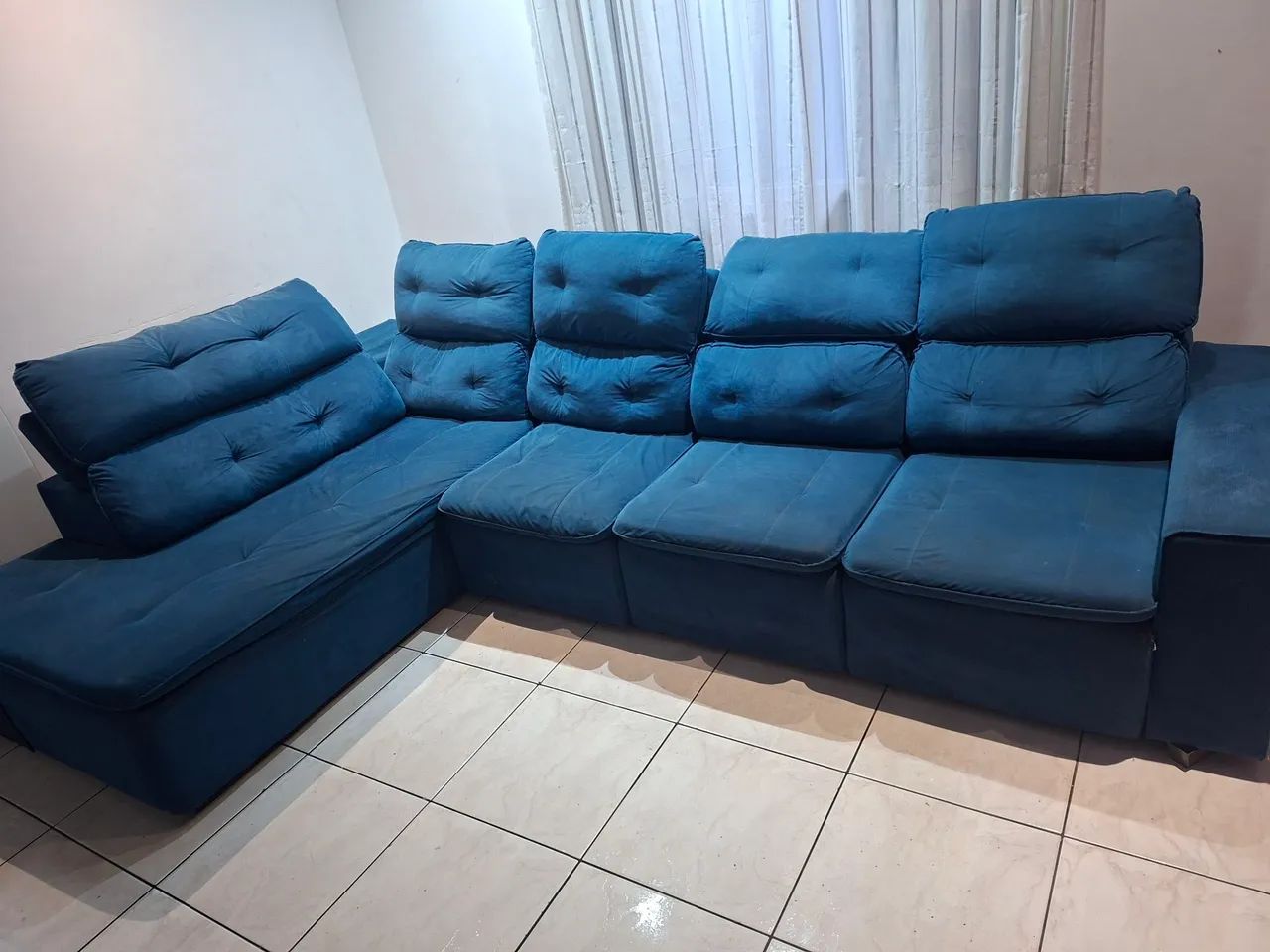Sofá de canto retrátil 4 lugares