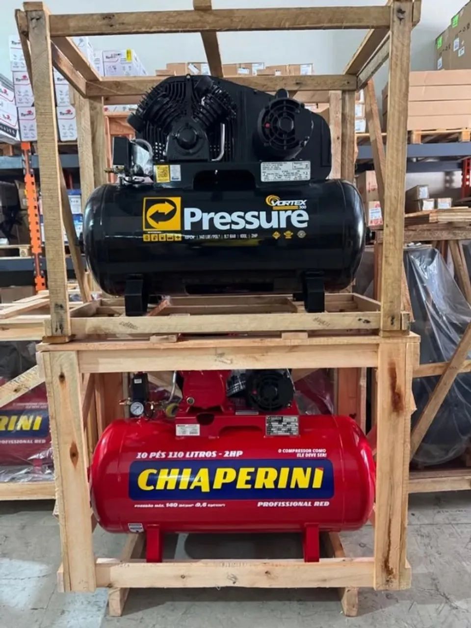 Compressores de Ar 140Psi 2cv Chiaperini 110L e Pressure de 110L (Loja)