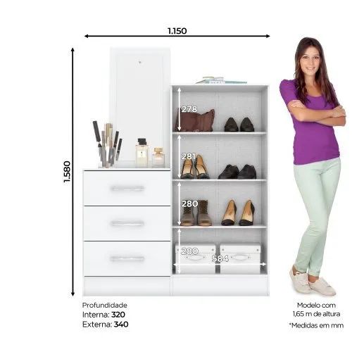 Cômoda/Multiuso B700 com Espelho - Entrega/Montagem Grátis para Fortaleza - Foto 4