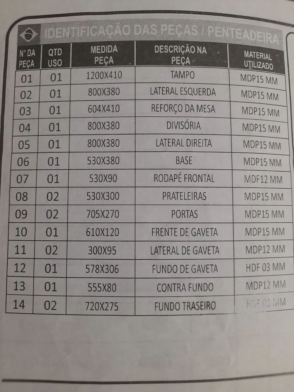 Mesa para computador com 2 portas e 1 gaveta  - Foto 3