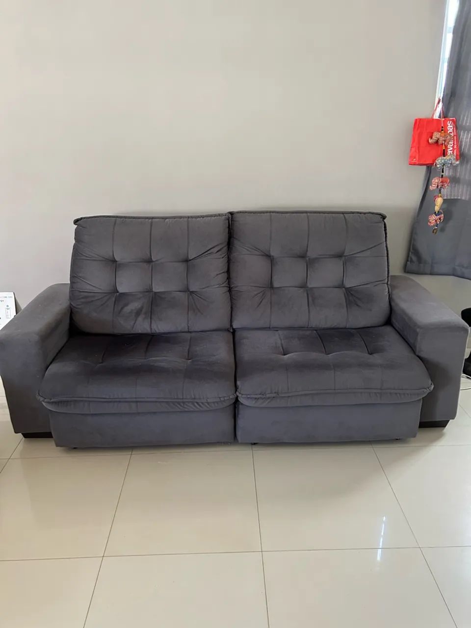 Sofá 2 lugares cinza