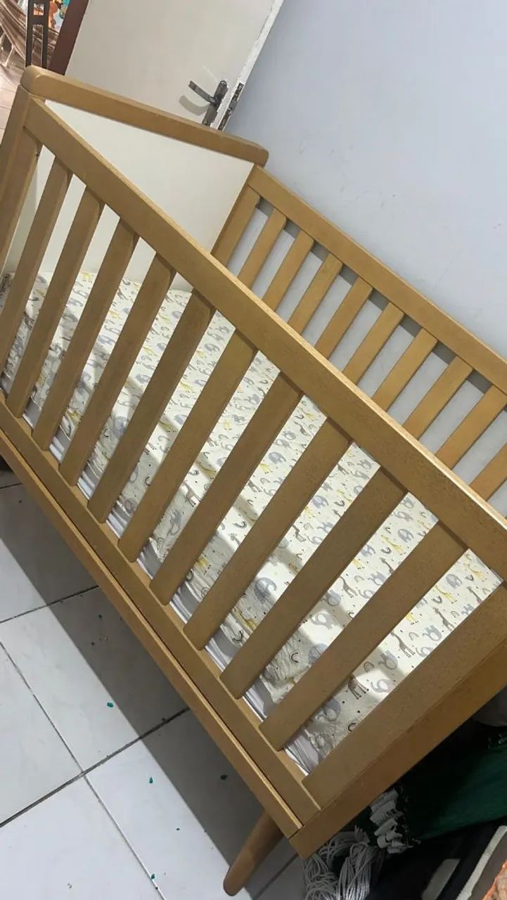 Baixei Berco americano de madeira véu dorcel e colchao - Foto 3