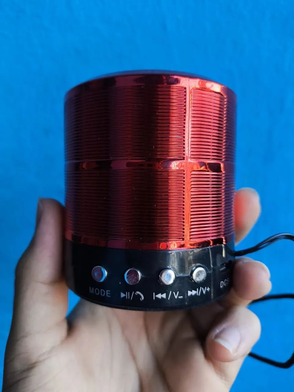 Mini Caixa de Som Bluetooth WS-887 Vermelha - Foto 5