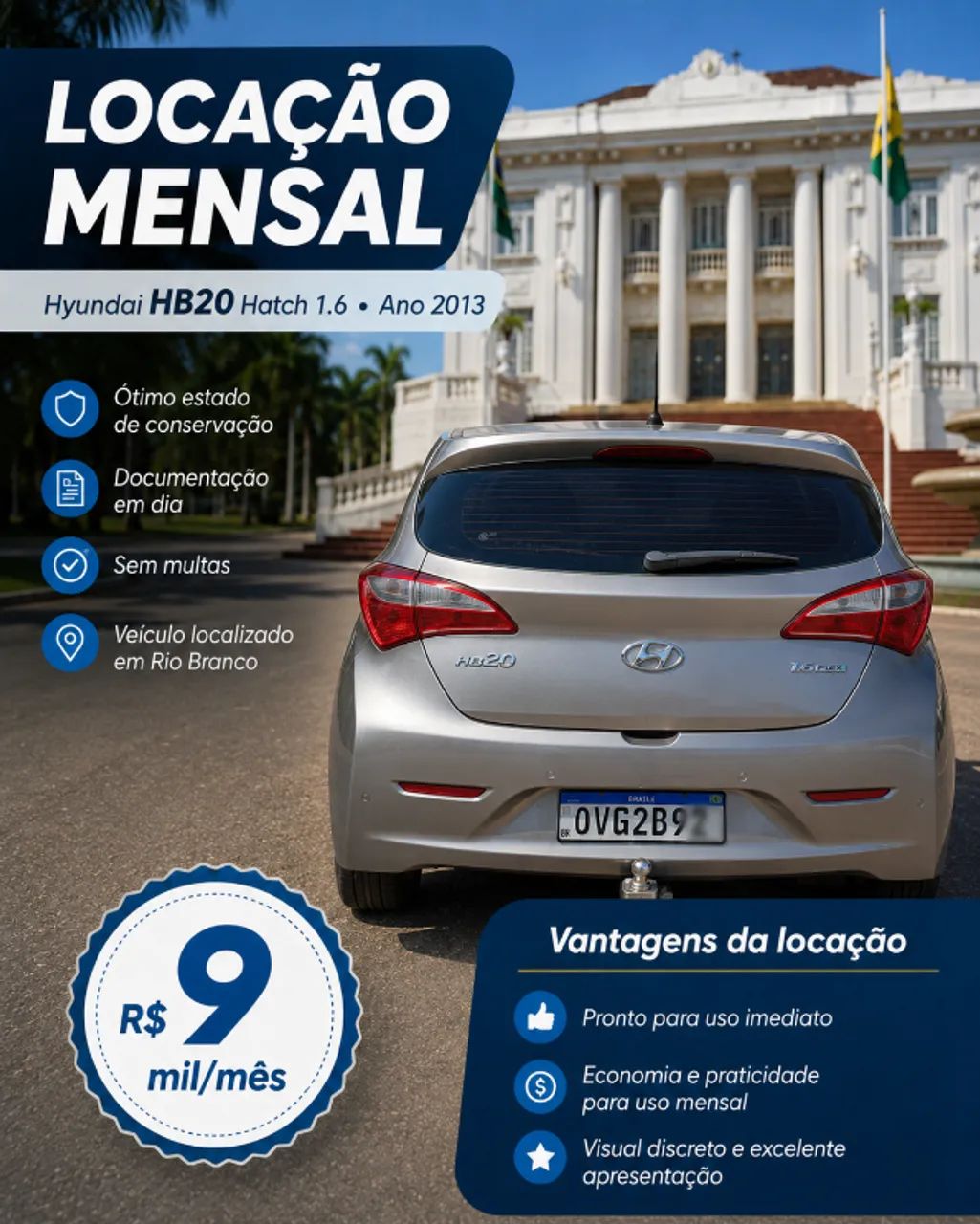 Aluga-se veículo -  Hyundai HB20 Hatch, 1.6, R$9 mil mensal - Foto 4