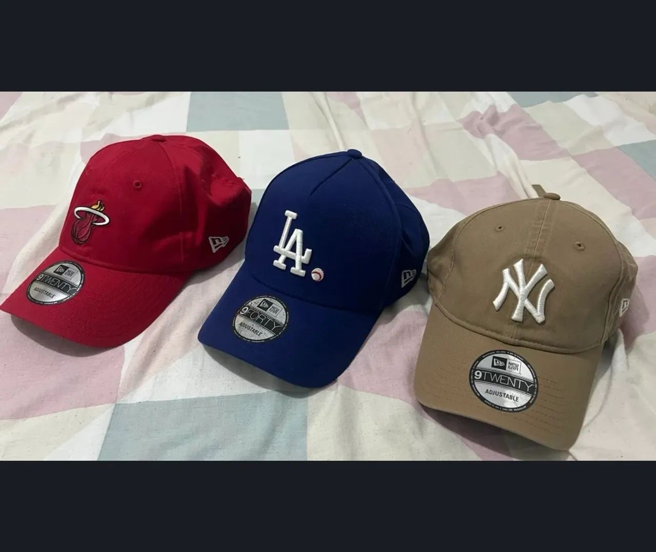 Kit 3 bonés (Miame Heat,Los angeles Dodgers e New era)