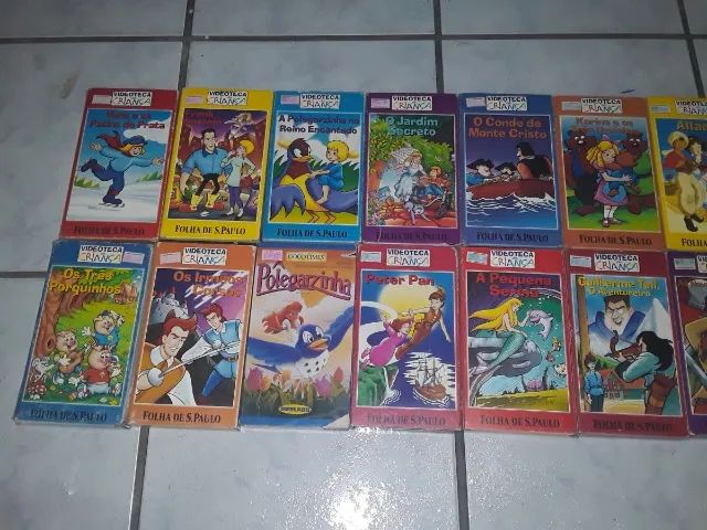super lote 18 fitas vhs infantis videoteca da criança videolar polegarzinha monte cristo - Foto 2